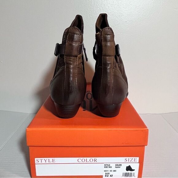 Miz Mooz Mimic Leather Wide Width Wrapped Ankle Boots - Picture 6 of 8